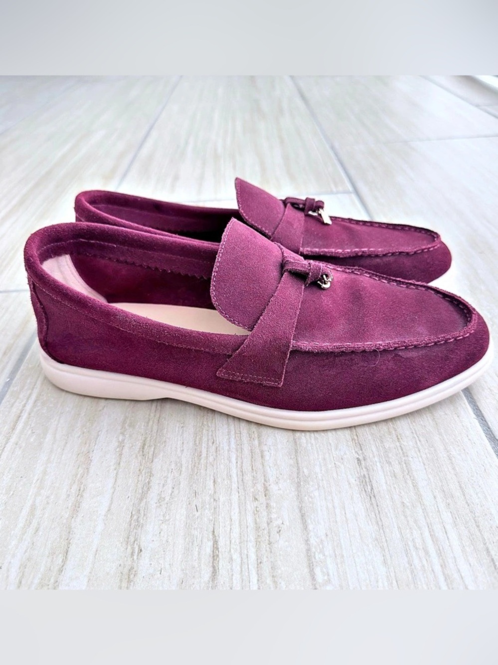 Loro Piana Summer Walk Loafers Burgundy Men 9.5